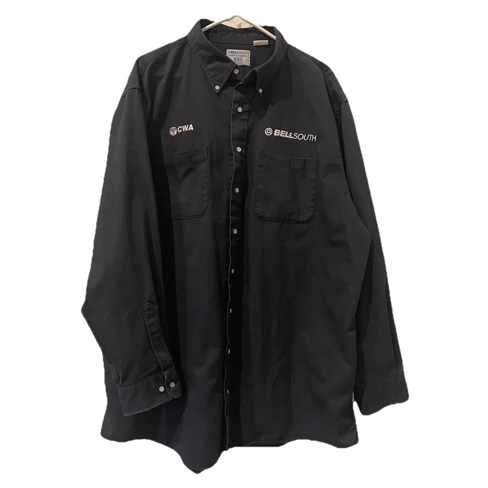 Vintage BellSouth-CWA Work Shirt 3XL Navy Heavy Duty-Stains On Back